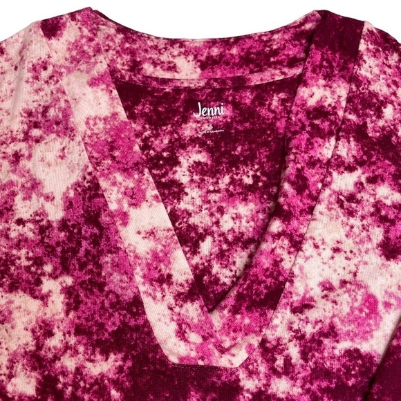 Jenni Printed Long Sleeve Sleep Shirt Pink Splash Tie Dye Small NWOT - Picture 3 of 5